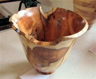 Yew vase by Pat Hughes